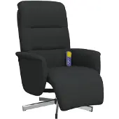VD Home Furnishing Sedia da massaggio con poggiapiedi in tessuto nero