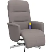 vidaXL Sedia per massaggi con poggiapiedi in tessuto tortora