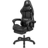 Krüger&Matz KM0790 Sedia da gioco con poggiapiedi GX-150, nero