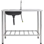 The Living Store Lavello da campeggio con rubinetto in acciaio inox