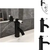 vidaXL Rubinetto per lavabo nero 130x180 mm - Rubinetti