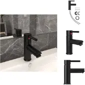 vidaXL Rubinetto per lavabo nero 130x176 mm - Rubinetti