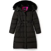 Desigual , Piumino trapuntato cintura, Poliestere, Nero, XL