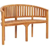 vidaXL Panca Banana 120 cm in legno massiccio teak