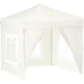 vidaXL Tenda per feste pieghevole con pareti laterali crema 2x2 m