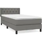 vidaXL Letto a molle con materasso grigio scuro 80x200 cm in tessuto