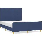 vidaXL Struttura letto senza materasso blu 140x200 cm tessuto