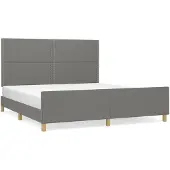 vidaXL Struttura letto senza materasso grigio scuro 180x200 cm tessuto