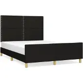 vidaXL Struttura letto senza materasso nero 140x190 cm tessuto