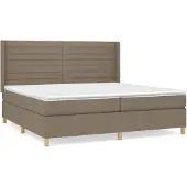 vidaXL Letto a molle con materasso Taupe 200x200 cm in tessuto