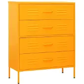 vidaXL Cassettiera giallo senape 80x35x101,5 cm acciaio