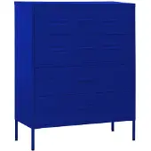 vidaXL Cassettiera blu navy 80x35x101,5 cm acciaio