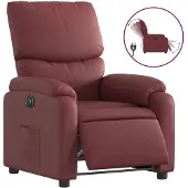 vidaXL Poltrona relax in Pelle finta rosso vino elettrico