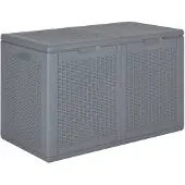 vidaXL Cassetta da giardino in PP rattan grigio 180 L
