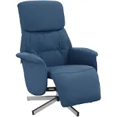 vidaXL Poltrona relax con poggiapiedi in tessuto blu