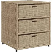 vidaXL Mobile da giardino Beige 55x59x69 cm Poly Rattan