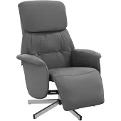 vidaXL Poltrona relax con poggiapiedi in tessuto grigio scuro