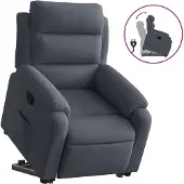 vidaXL Poltrona relax con supporto in piedi in velluto grigio scuro