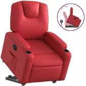 vidaXL Poltrona relax con ausilio per l'alzata in Pelle finta rossa