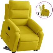 vidaXL Poltrona relax con supporto in piedi in velluto giallo