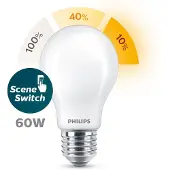 Philips SceneSwitch E27 8W Lampadina LED 2.700K opaca