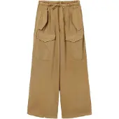 Desigual , Pantaloni cargo Wide leg, Lyocell, Verde, S