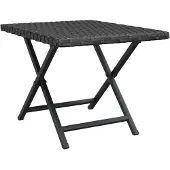 vidaXL Tavolo pieghevole nero 45x35x32 cm in poly rattan