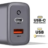 Tactical Caricabatterie Da Parete Usb-a E Usb-c Microgrid Gan 45w