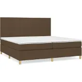 vidaXL Letto a molle con materasso marrone scuro 200x200 cm in tessuto