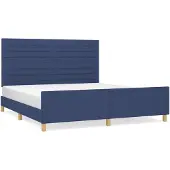 vidaXL Struttura letto senza materasso blu 180x200 cm in tessuto