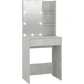 vidaXL Tavolino con LED in cemento grigio 60x40x140 cm