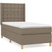 vidaXL Letto a molle con materasso Taupe 80x200 cm in tessuto