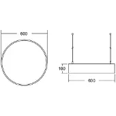 Brumberg Biro Circle10 sospensione Ø 60 cm diretta DALI nero 840