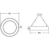 Brumberg Anello circolare diretto Ø 45 cm on/off argento 4000 K