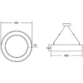 Brumberg Anello circolare10 Ø45cm su/giù DALI nero 3000K