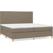 vidaXL Letto a molle con materasso Taupe 200x200 cm in tessuto