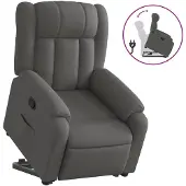 vidaXL Poltrona relax con ausilio per l'alzata in tessuto grigio scuro