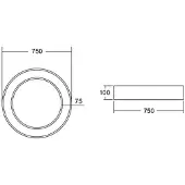 Brumberg Anello circolare a soffitto Ø 75 cm DALI nero 4000 K