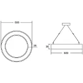 Brumberg Anello circolare 3,5 diretto Ø 60 cm DALI CCT bianco