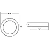 Brumberg Anello circolare Ø 60cm, 40 W, on/off, bianco, 830
