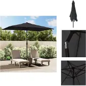 vidaXL Ombrellone con asta in metallo 300x200 cm nero