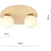 Emibig Lampada da soffitto 2xE14 40W KENZO 2B 1142/2B
