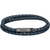 BOSS Stylish leather double Bracciale 1580494 - Length: 19 cm