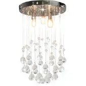 vidaXL Plafoniera con sfere di cristallo argento 3x lampadine G9