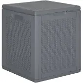 vidaXL Cassapanca da giardino grigia in PP rattan 90 L
