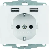 Berker Presa SCHUKO/USB Kx, bianco polare gl. - Presa 48037009