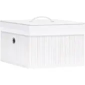 vidaXL Scatole di stoccaggio in bambù 4 pz. Bianco