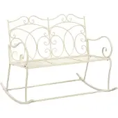 vidaXL Panchina da giardino 104 cm in ferro bianco antico