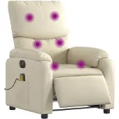 vidaXL Sedia da massaggio elettrica in Pelle finta crema