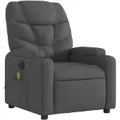 vidaXL Sedia da massaggio elettrica in tessuto grigio scuro